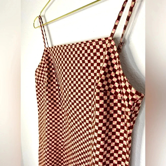 levis dress women small Y2K Streetwear Checkered Print Strappy Dress Size Medium - Picture 4 of 7
